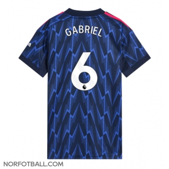Billige Fotballdrakt Arsenal Gabriel Magalhaes #6 Replika Bortedrakt Dame 2025-26 Kortermet
